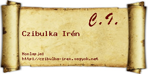 Czibulka Irén névjegykártya