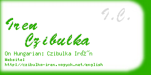 iren czibulka business card